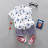 2pcs Toddler Boy Casual Pyramid Cactus Print Shirt and Shorts Set